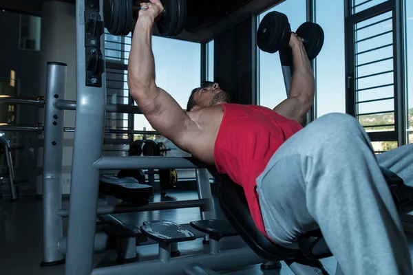 Entrenamiento de banco de entrenamiento Dumbbell — Foto de Stock