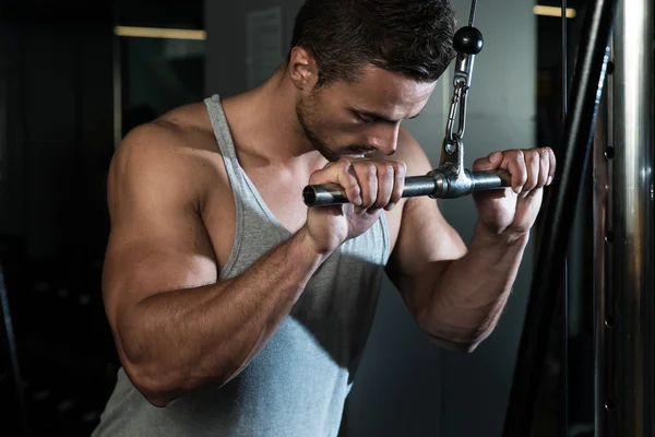 Triceps pulldown cvičení — Stock fotografie