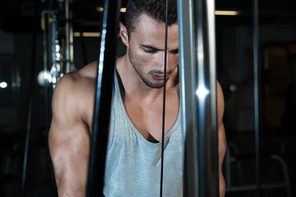 Triceps Pulldown Workout — Stock Photo, Image