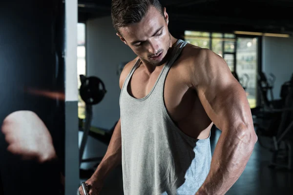 Shoulders Cable Lateral Raise Exercise — Stock Photo, Image