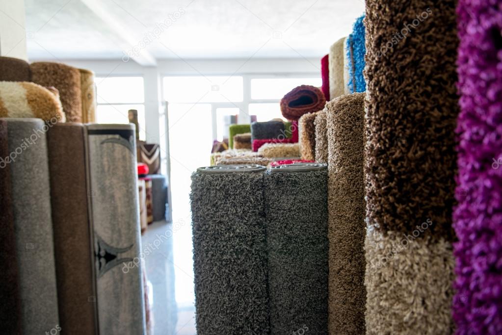 Rolled Rugs Inside A Rug Store