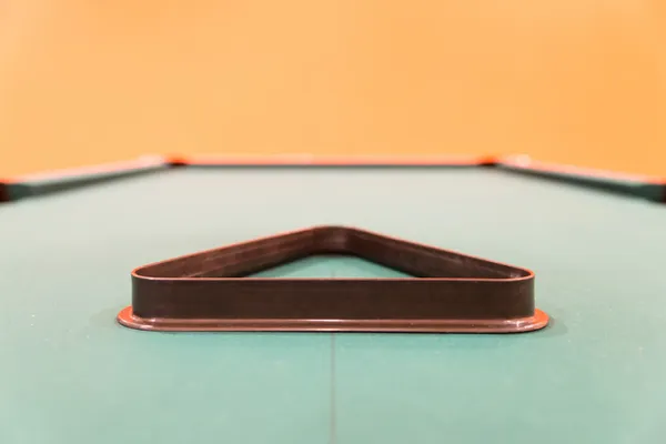 Empty Triangle Standing on Pool Table — Stock Photo, Image