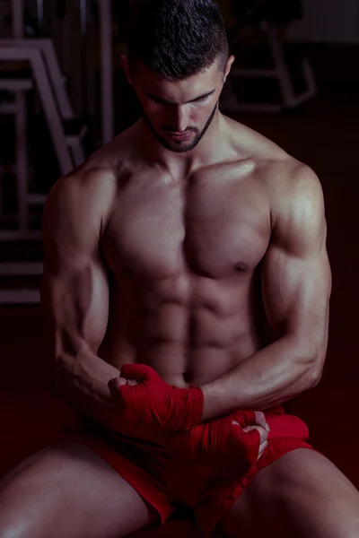 Muscular MMA Fighter Celebrating His Victory — Stock Photo, Image