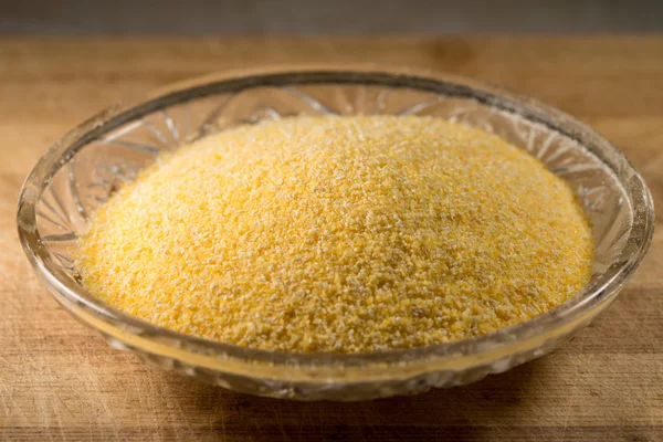 Polenta Or Cornmeal In Glass — Stock Photo, Image