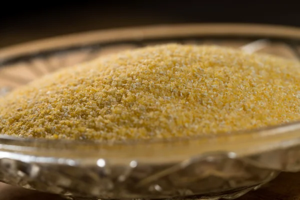 Polenta Or Cornmeal In Glass — Stock Photo, Image