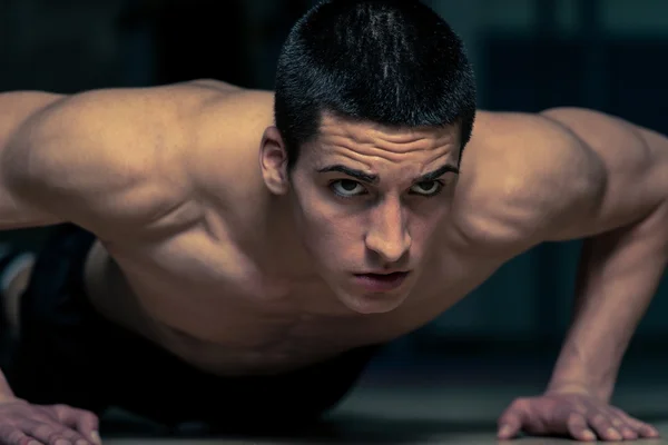 Push-Ups Lower Position — Stock Photo, Image