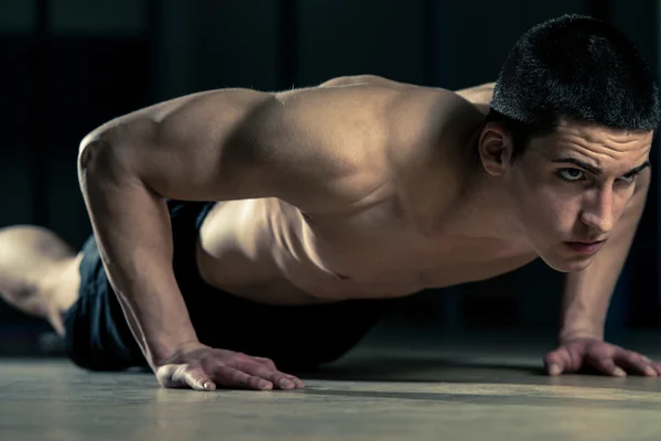 Push-Ups Lower Position — Stock Photo, Image