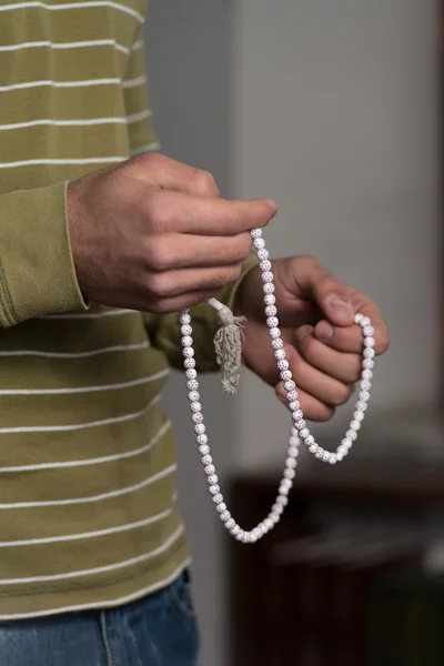 Male Hand With Rosary — Stock Photo, Image