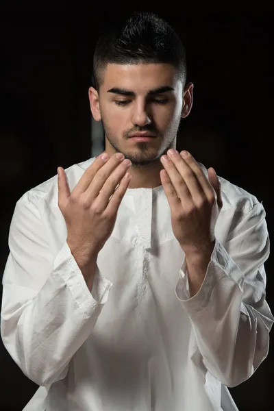 Muslim Man Is Praying In The Mosque — Stock Photo, Image