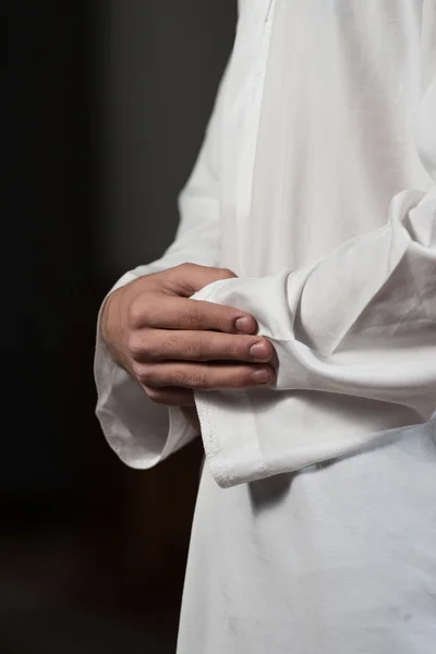 Close-Up Of Male Hands Praying In Mosque — Stock Photo, Image