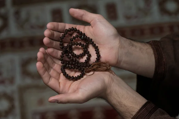 Hands Holding Rosary — Stock Photo, Image