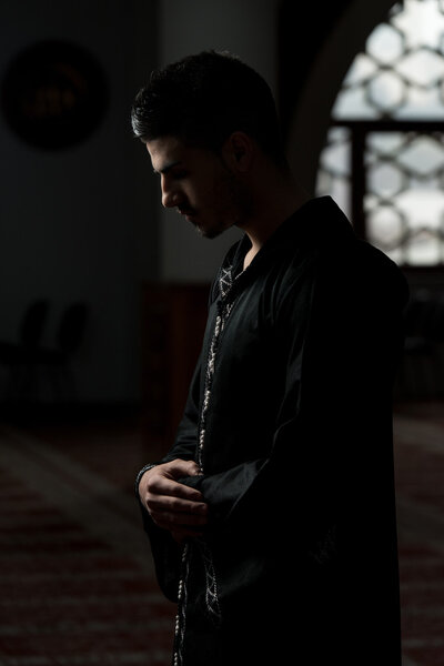 Muslim Man Is Praying In The Mosque