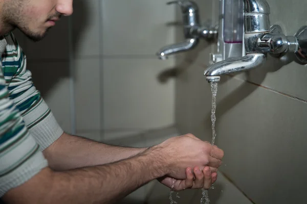 Islamic Religious Rite Ceremony Of Ablution Hand Washing — Stock Photo, Image