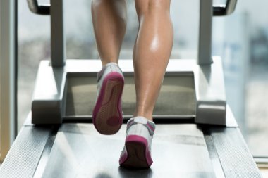 Woman Feet On Treadmill clipart