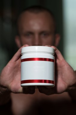 bodybuilder ile poz kopya alanı için Takviyeler