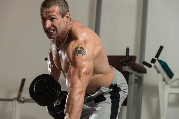 Back Exercises With Dumbbell — Stock Photo, Image