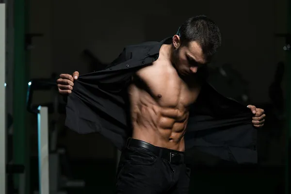 Young Man With His Shirt Open — Stock Photo, Image