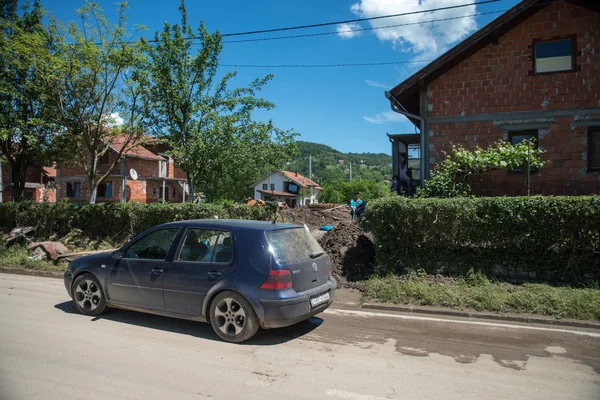 Overstromingen in 2014 - sevarlije - Bosnië en herzegovina — Stockfoto