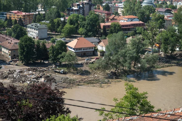 Inundación en 2014 Maglaj - Bosnia y Herzegovina — Foto de Stock