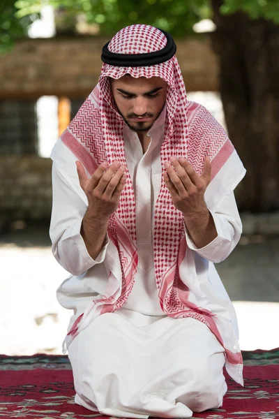 Muslim Man Praying At Mosque — Stock Photo, Image