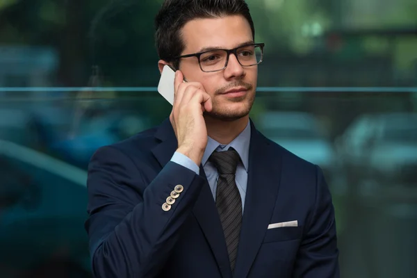 Businessman Talking On Telephone In Office — Stock Photo, Image
