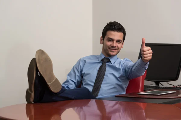 Businessman Exited With Thombs Up — Stock Photo, Image