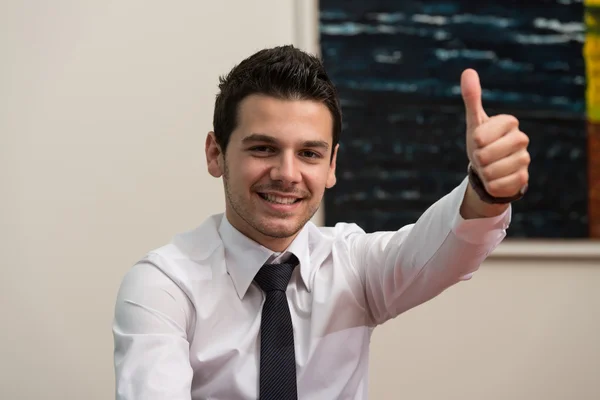 Businessman Exited With Thombs Up — Stock Photo, Image