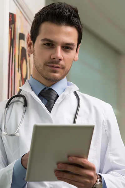 Doctor On A Break With His Computer — Stock Photo, Image
