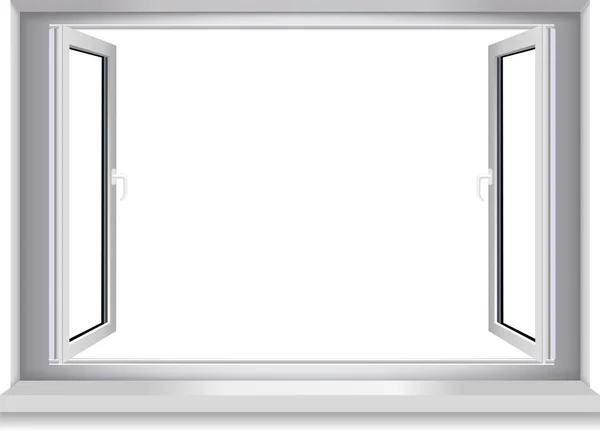 Open window, white wall.Vector. — Stock Vector