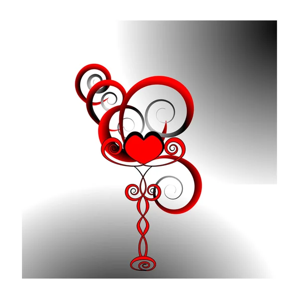 Srdce na stojan. rád Valentýna — Stockový vektor