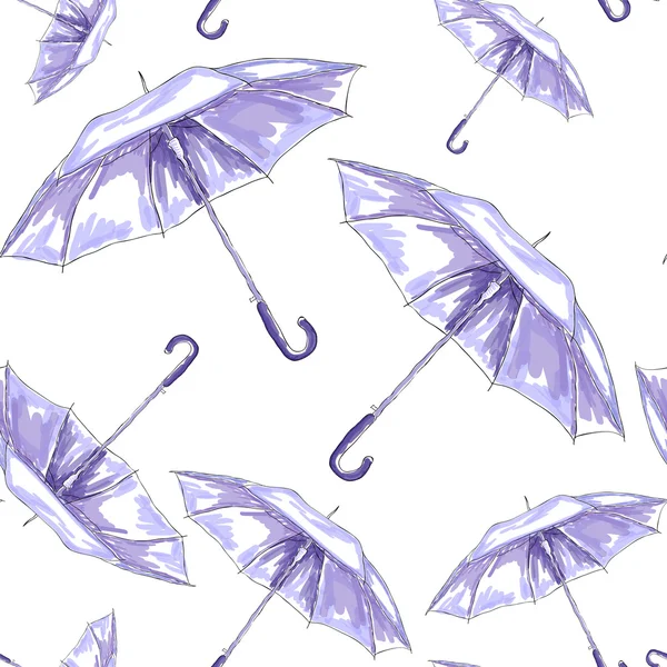 Sketch umbrella pattern. Watercolor illustration. — Stock Vector