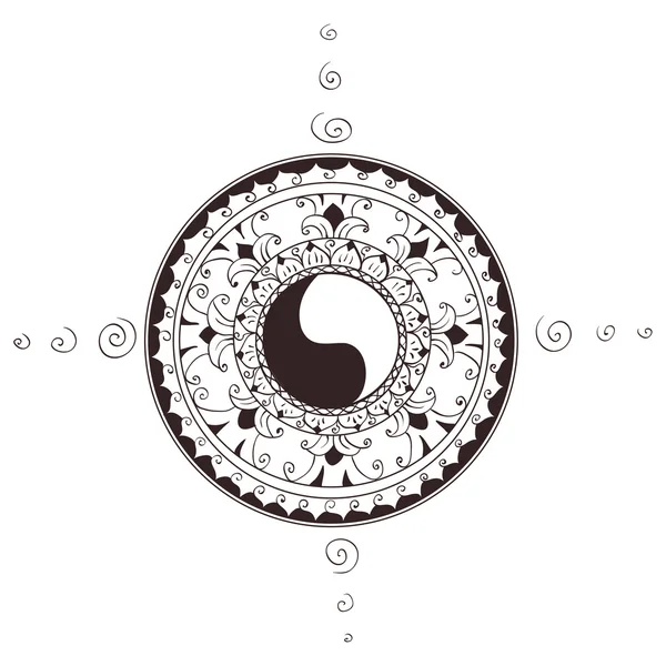 Symbol der esoterischen Religion.yin-yang. — Stockvektor