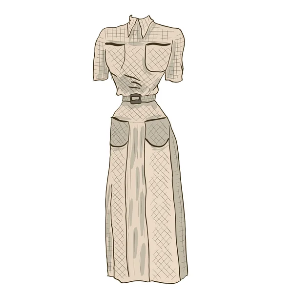 Retro 1940-es években divat-stílus. orosz háború előtti ruha. — Stock Vector