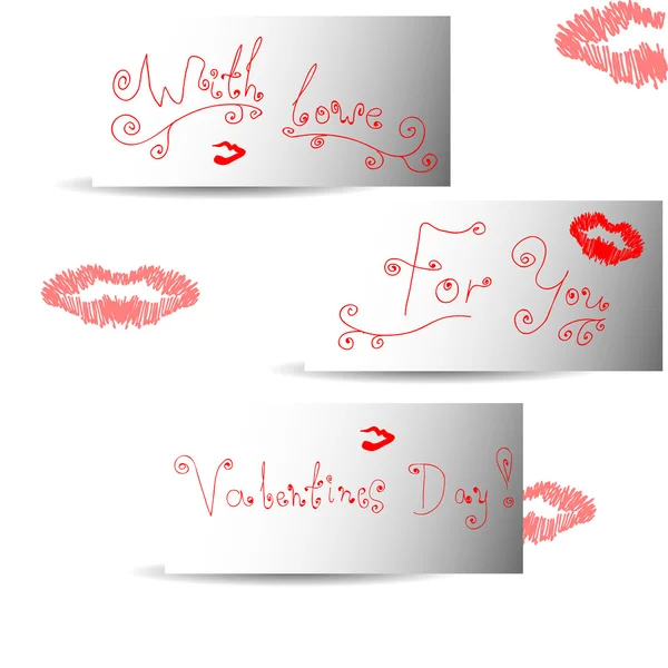 Valentines Day Card-Outline text illustration — Stock Vector