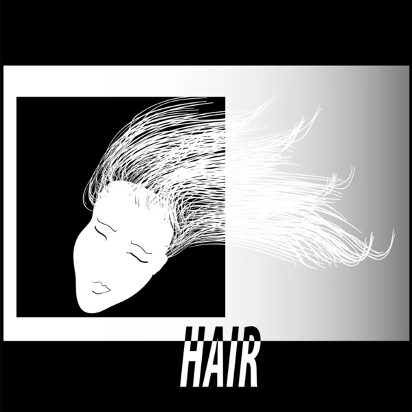Skissa konturerna illustration - hår — Stock vektor
