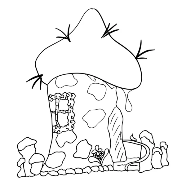 Mushroom outline illustration — Stock Vector