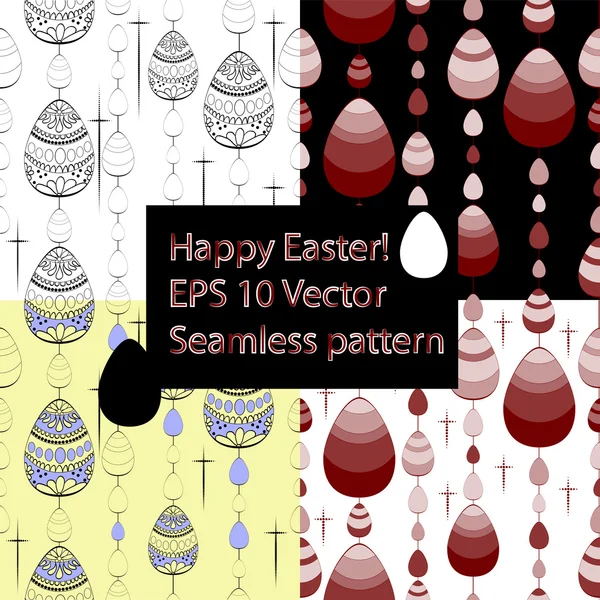 Easter - set of seamless vector pattern — Stock Vector
