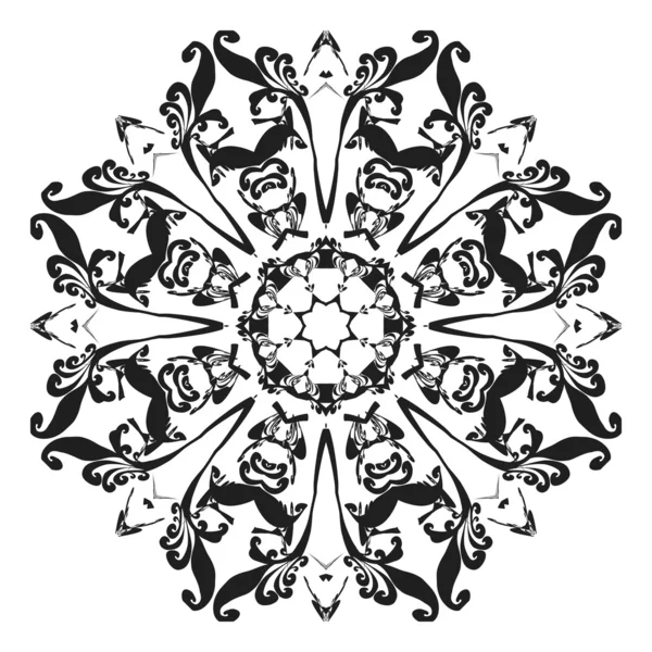 Schwarzes Mandala-Ornament — Stockvektor