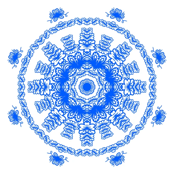 Blaues Mandala-Ornament — Stockvektor