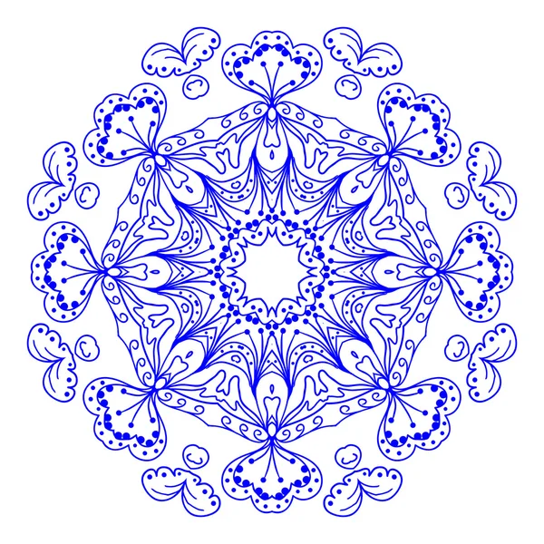 Blaues Mandala-Ornament — Stockvektor