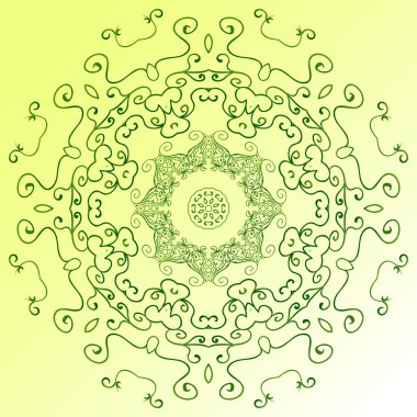 Yeşil mandala süsleme