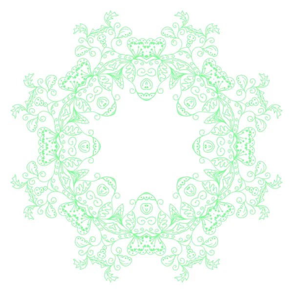 Adorno de mandala verde — Vector de stock