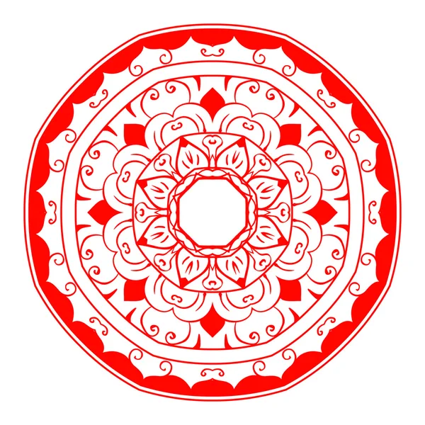 Rode mandala ornament — Stockvector
