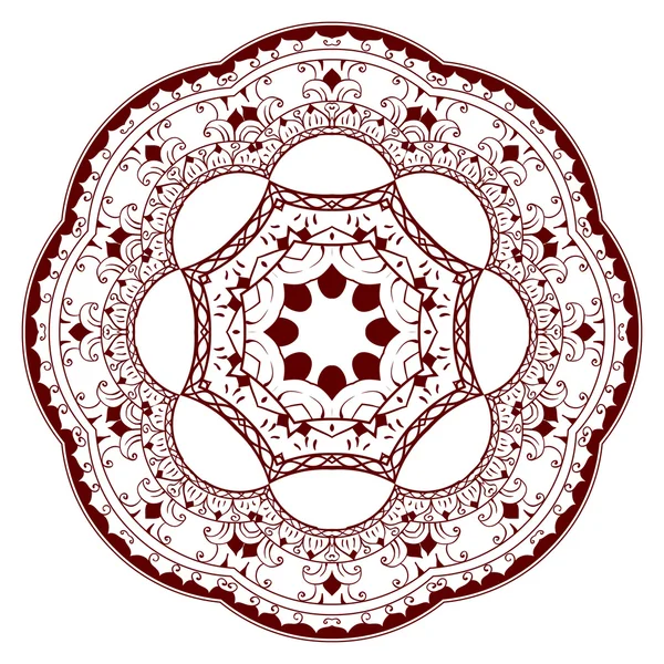 Adorno de mandala rojo — Archivo Imágenes Vectoriales