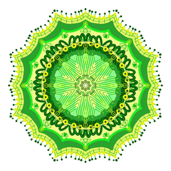 Yeşil mandala süsleme — Stok Vektör