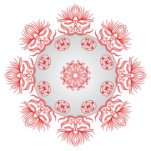 Ornamento mandala rosso — Vettoriale Stock