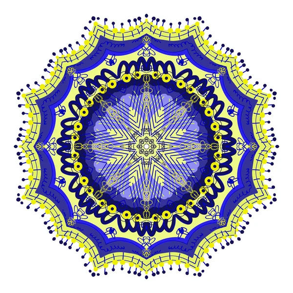 Ornamento mandala azul — Vetor de Stock