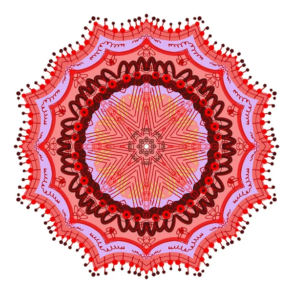Ornamento mandala rosso — Vettoriale Stock