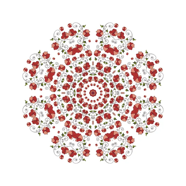 Красный круглый орнамент — стоковый вектор