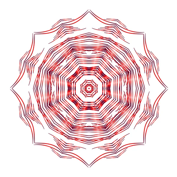 Rotes Mandala-Ornament — Stockvektor